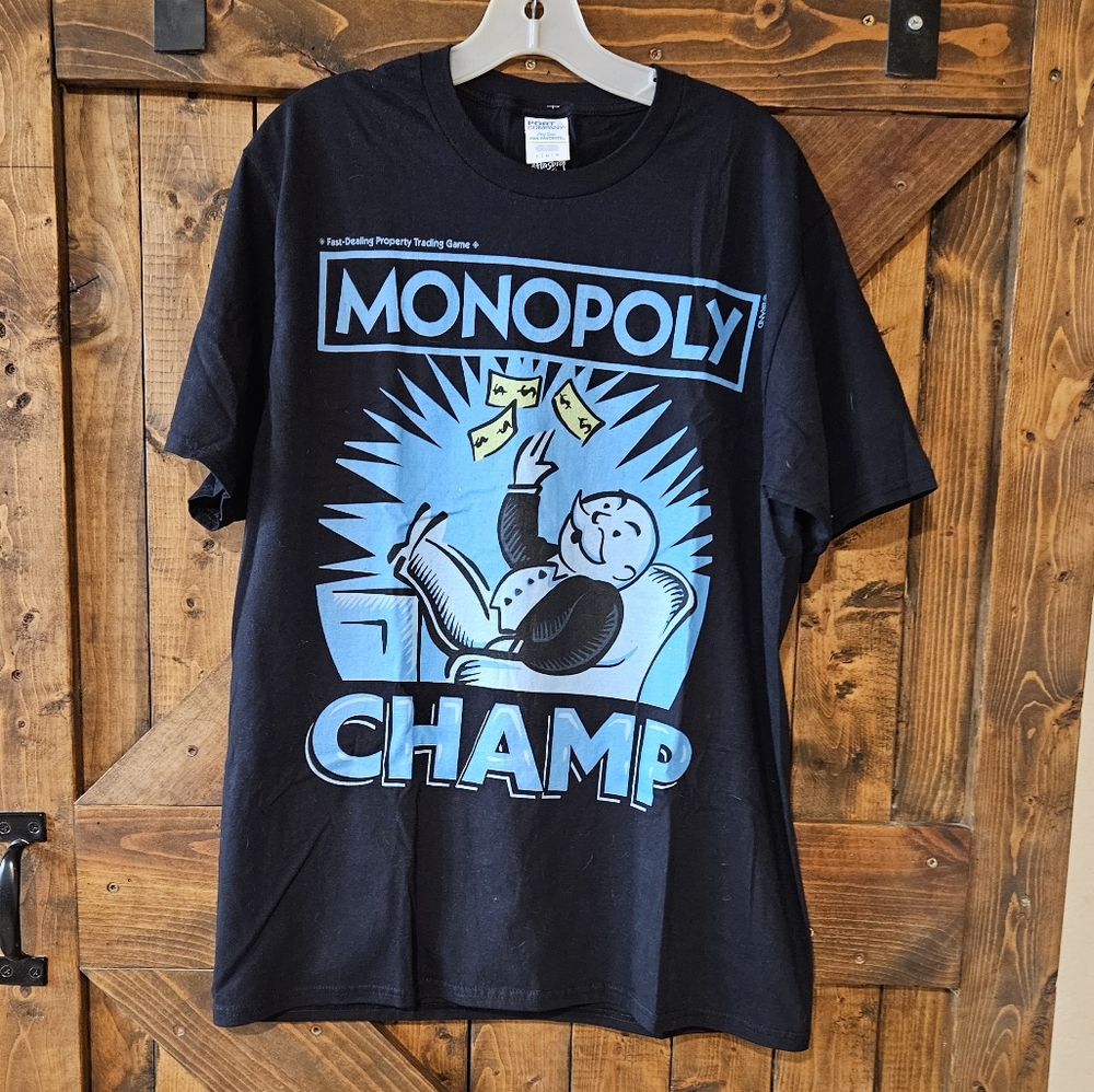 Mens Large Hasbro Monopoly Game Champ T-Shirt